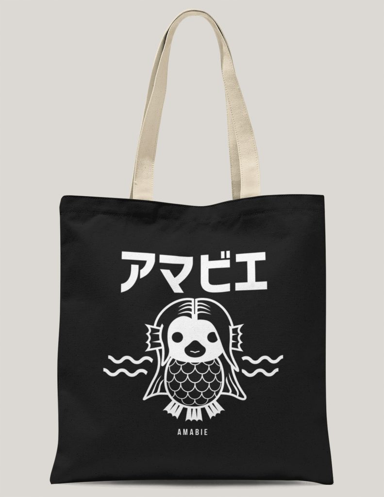 Bolsa/ecobag Amabie - um "yōkai" contra a Covid-19