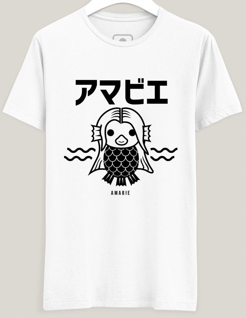 Camiseta Amabie - um "yōkai" contra a Covid-19